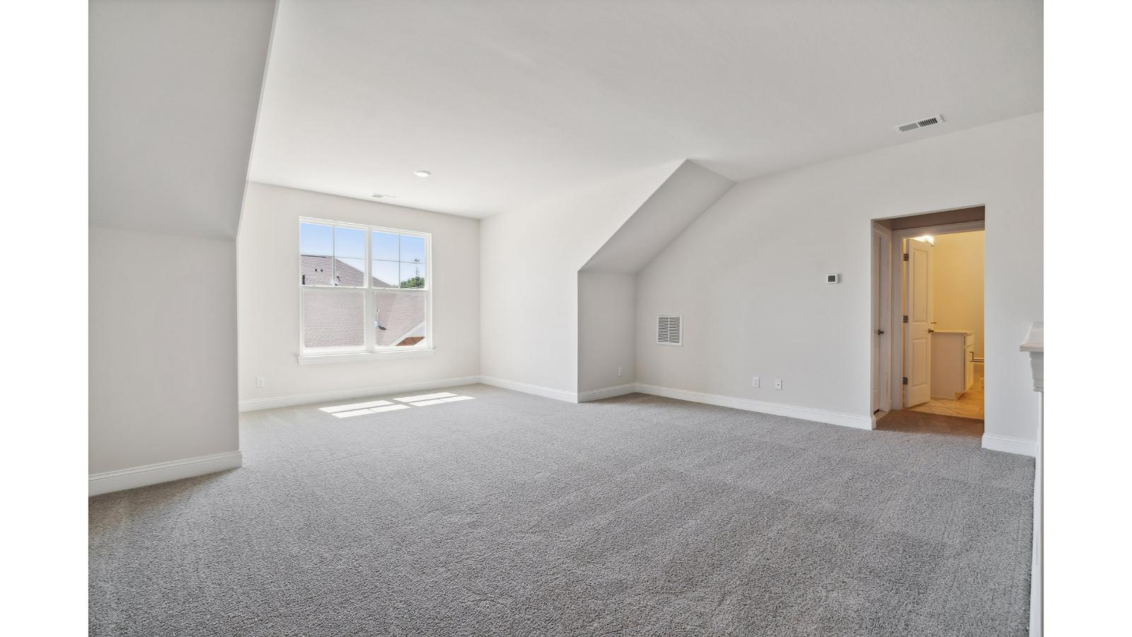 Loft + Secondary Bedroom Modern upstairs plan features living-sleeping-bathroom areas for remote work, study, or guests