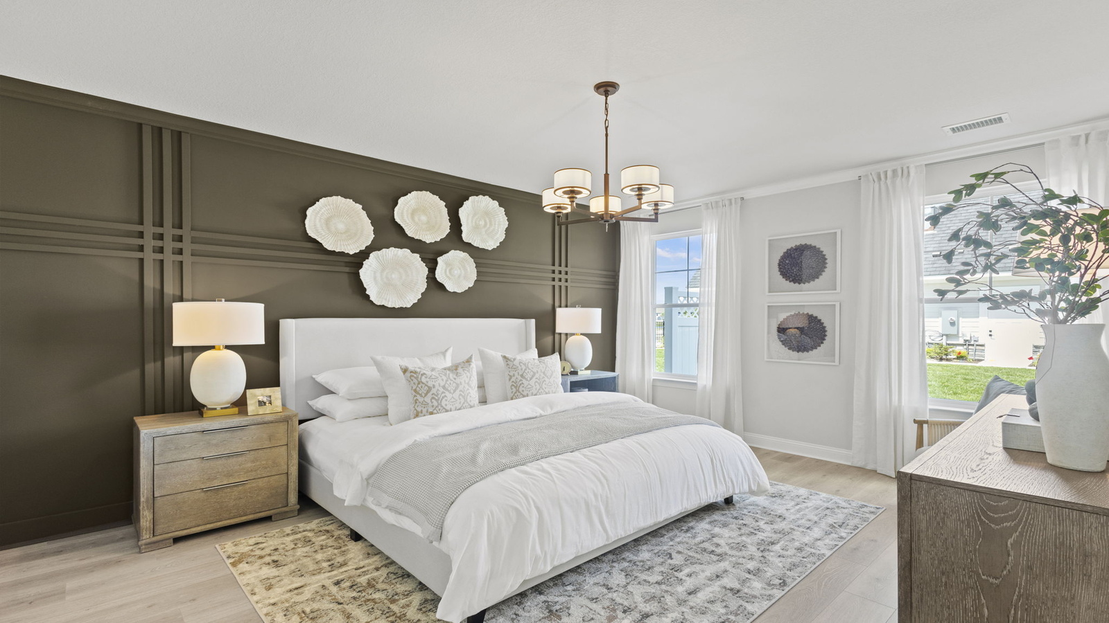 Main bedroom in New Build Home in Retreat at Edinburgh Farms with stylish carpeting, ensuite bathroom, walk-in closet