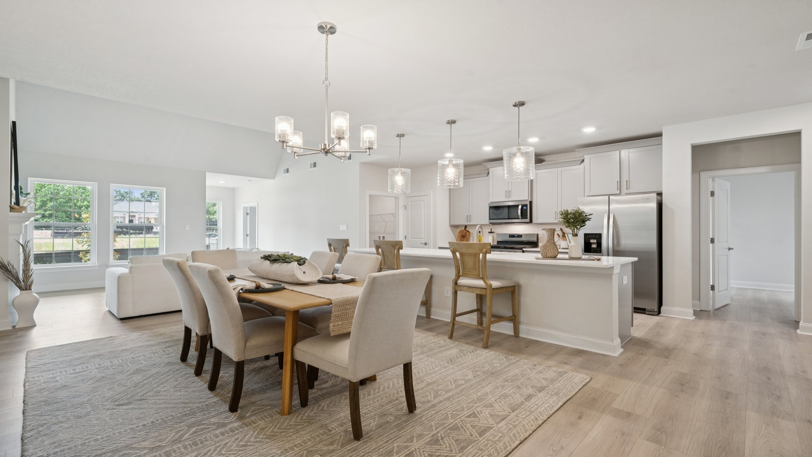 Wide view into living room showing the comfortable open design to enjoy at Country Club Villas