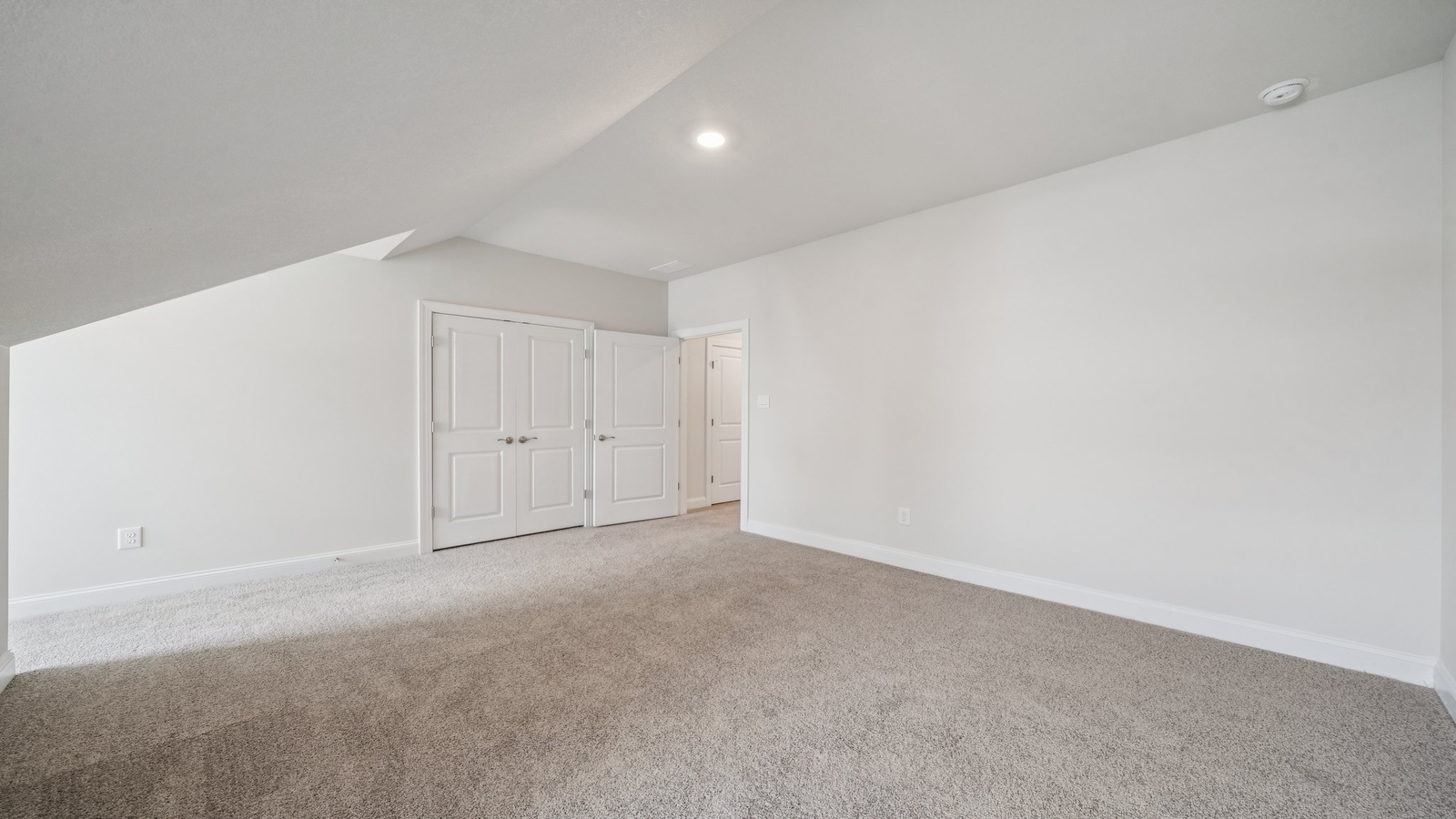 Loft + Secondary Bedroom Modern upstairs plan features living-sleeping-bathroom areas for remote work, study, or visitors