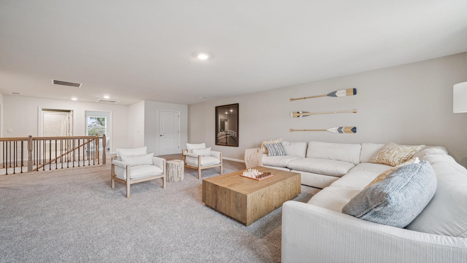 Loft + Secondary Bedroom Open design upstairs flows with secondary bedrooms, bathroom, for multi-use