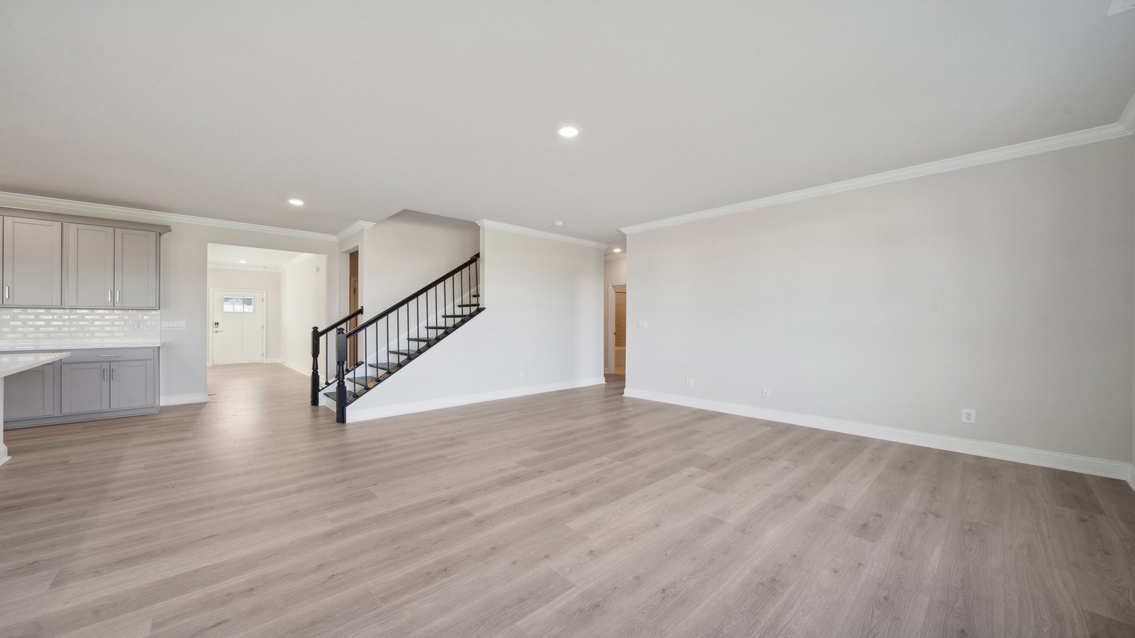 Kitchen-dining-great room-living spaces combo, connectivity to the new home at Riverview Landing