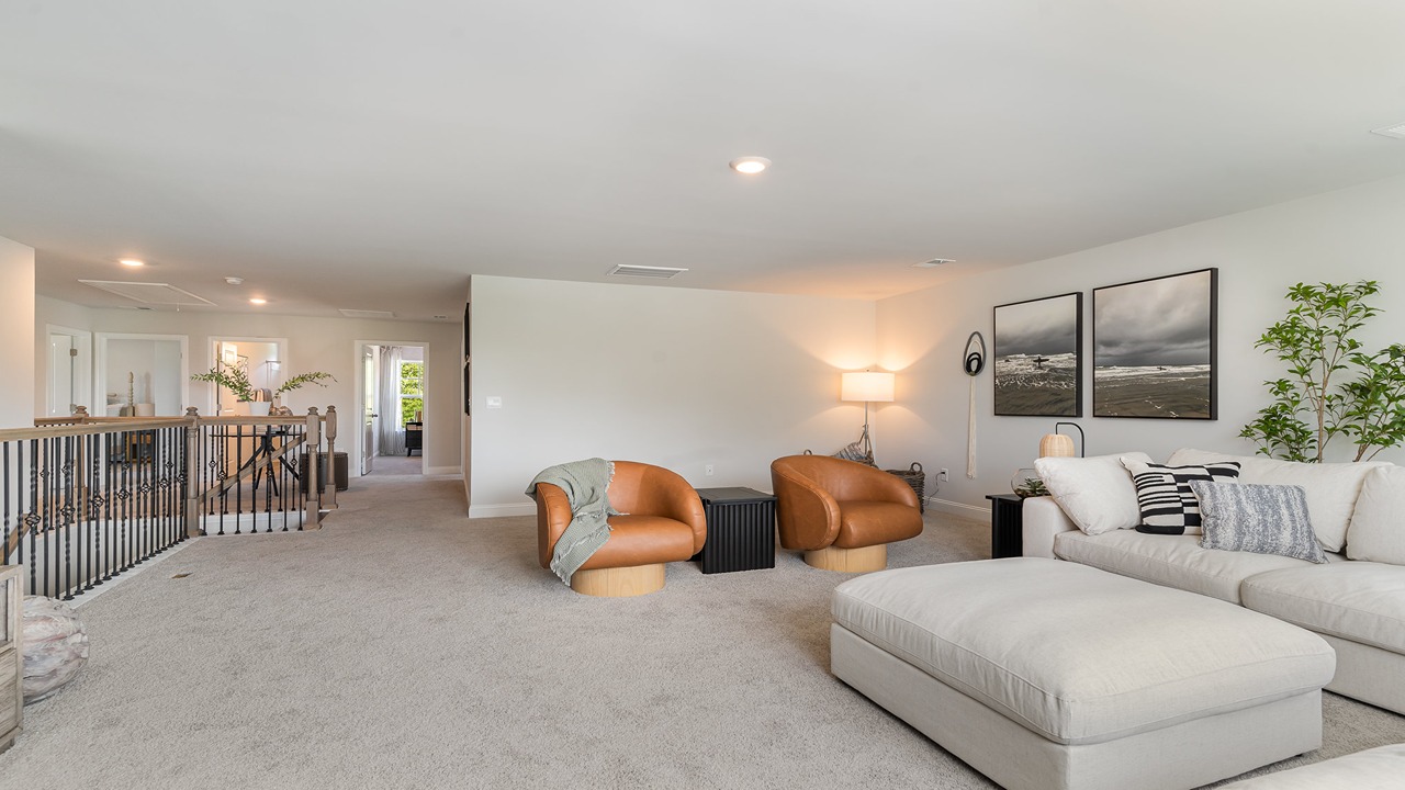 Loft + secondary bedroom adds premium quality carpet, wide landing, stairs, multi-use flowing to bedrooms, bathroom