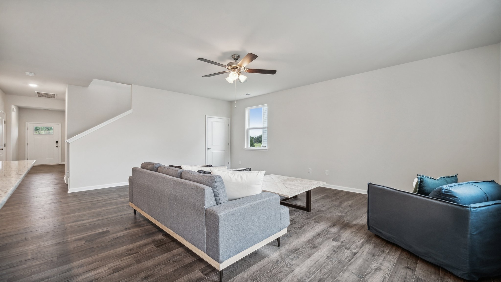 Living room built for adaptive daily living and entertaining with ample space, and fresh open concept Designs