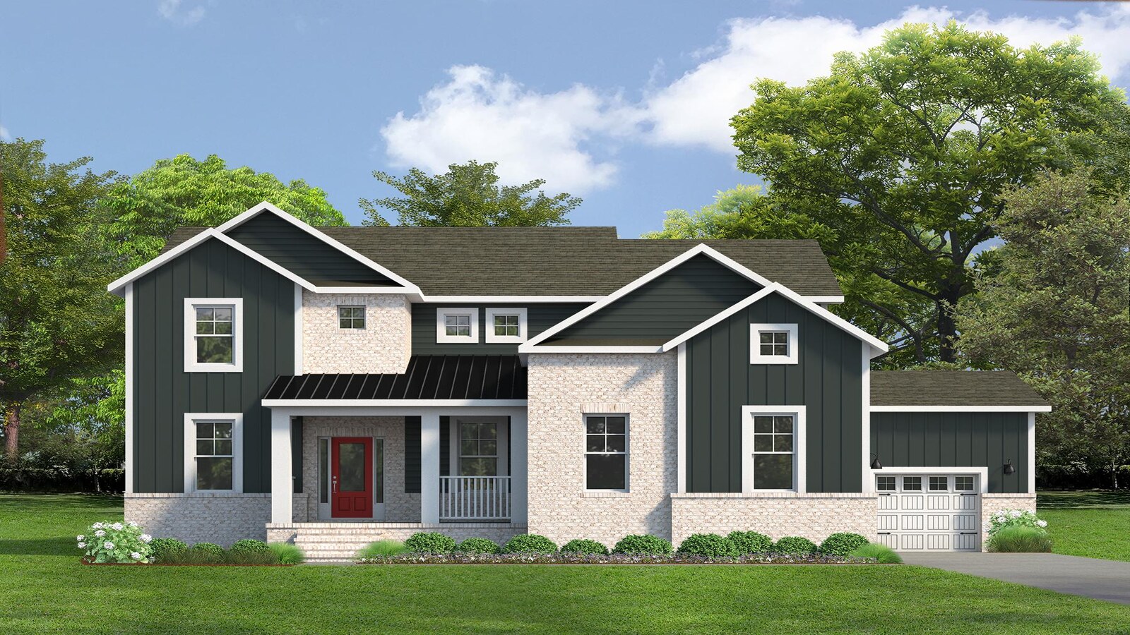 2730 Maidens Road, Powhatan, VA, Maidens Farm Presented By D.R. Horton rendering 2-level 3-car garage