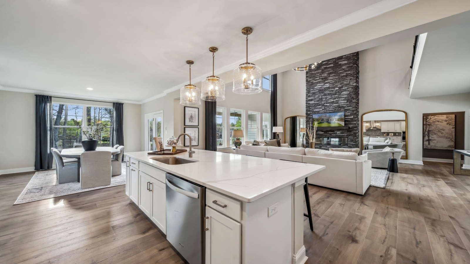 Bright kitchen with center island, Pantry, meal prep zones, new appliances in Maidens Farm