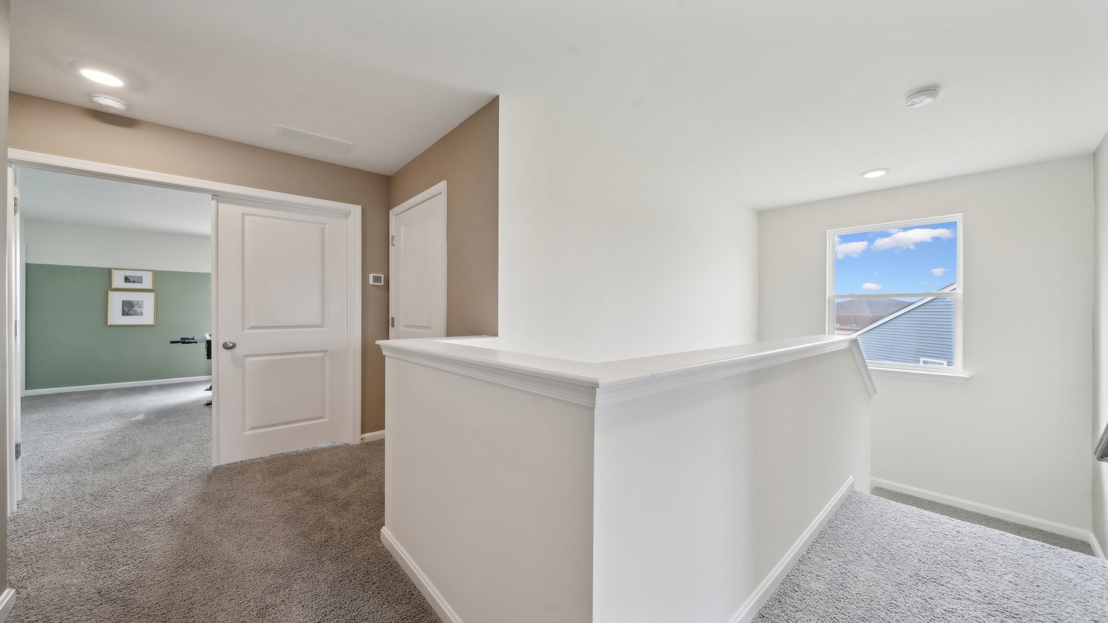 Upstairs loft, adds top quality designs, multi-use wide landing at the top of stairs  bedrooms, bathroom