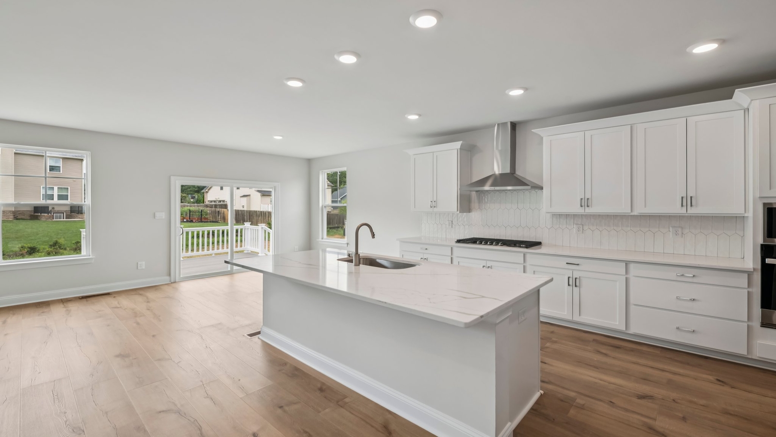 Spacious Kitchen island with seating, ideal daily living and prep zones, dining and hosting in our Fresh Modern Design