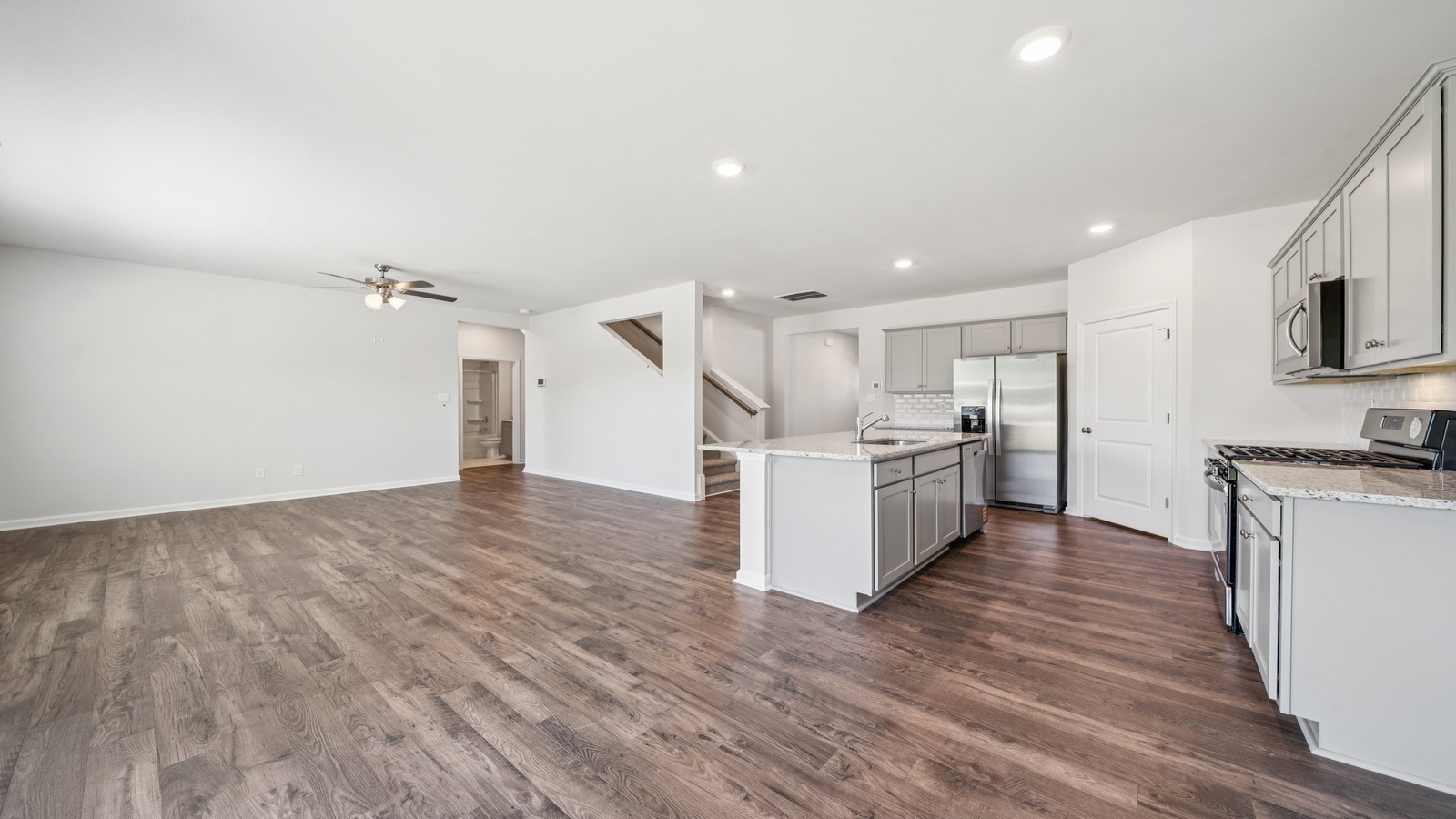 Spacious Kitchen island in this New Home, ideal for dining, daily prep zones, and entertaining in our Fresh Modern Design layout