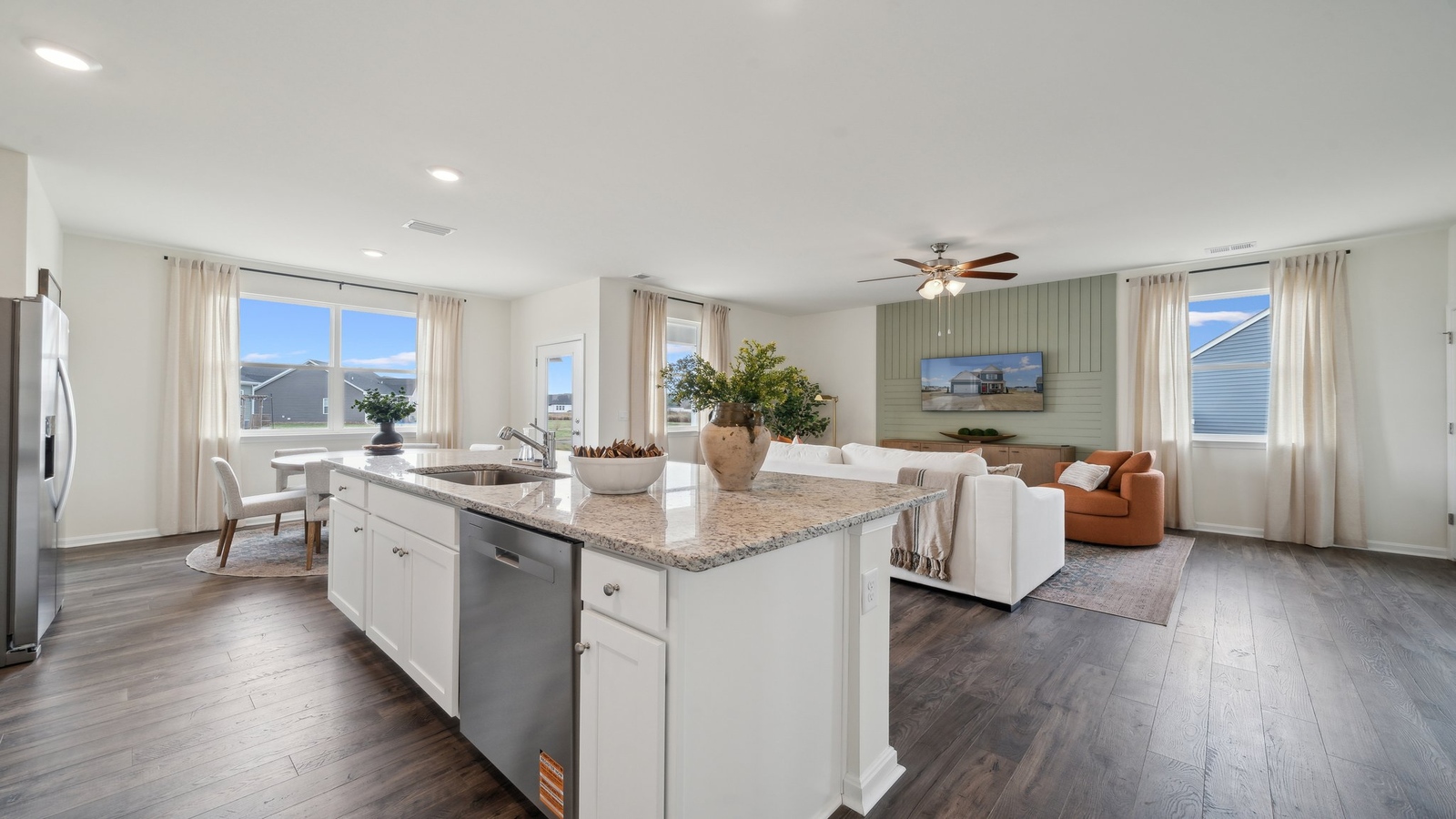 Island kitchen with seating design offers Fresh Open Concepts with New appliances and ample storage Smith Farm