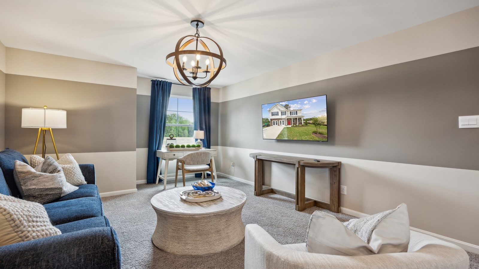 Loft space with flexible layout, ideal for a media room or home office in Green Spring Estates