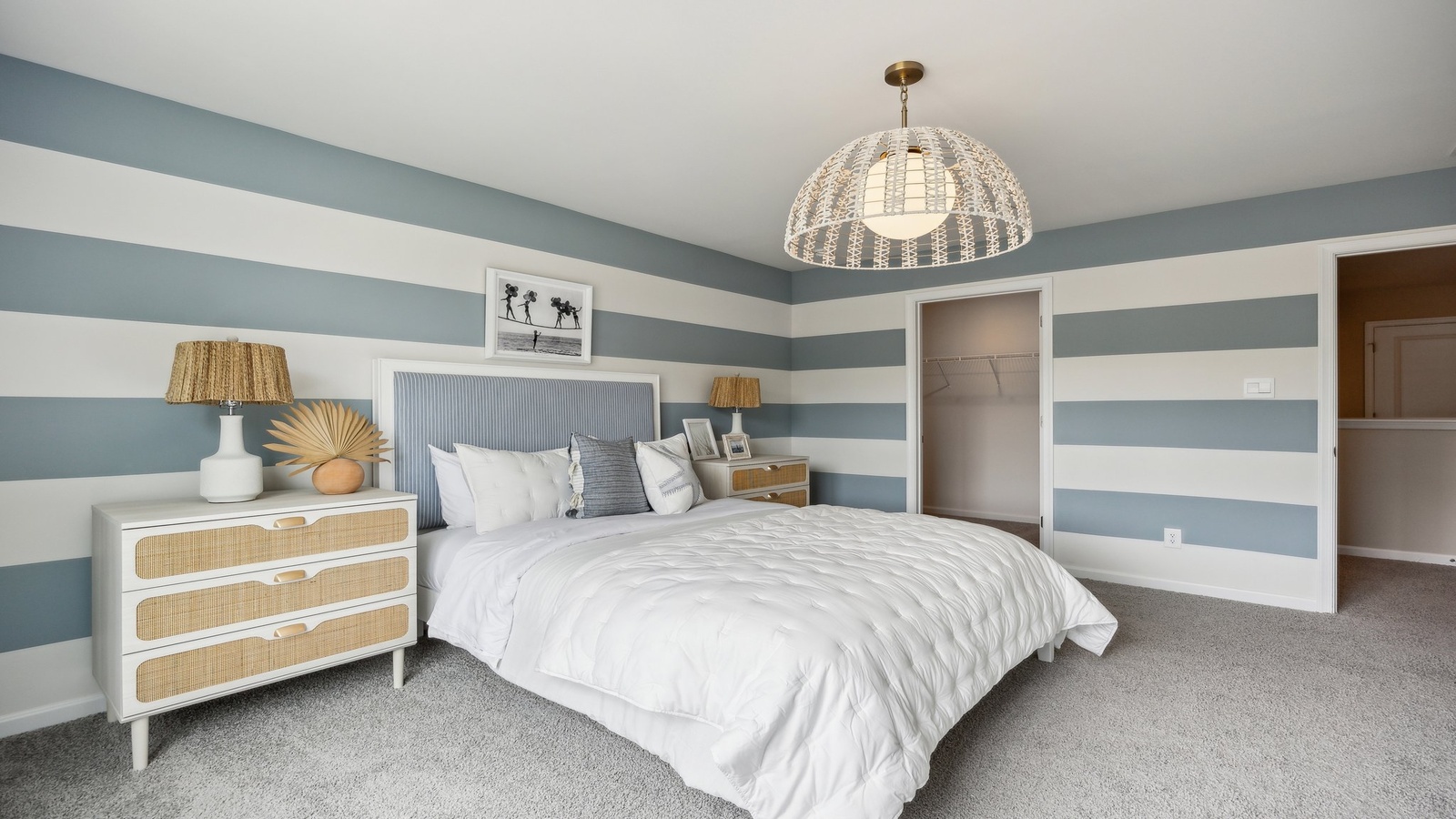 Secondary bedroom in Green Spring Estates showcases flooring, a single closet, soft window light, home connectivity