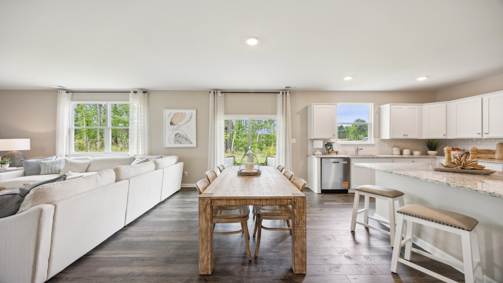 Functional kitchen island adds ample storage with a pantry, multi-prep zones, and new appliance suite