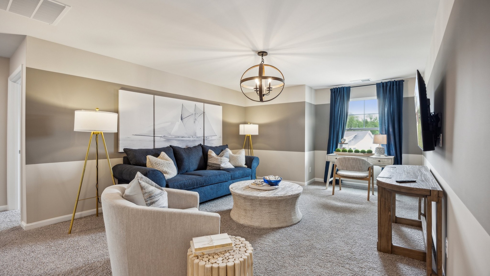 Loft, adjacent bedrooms, and bathrooms provide thought-out, flexible designed living spaces