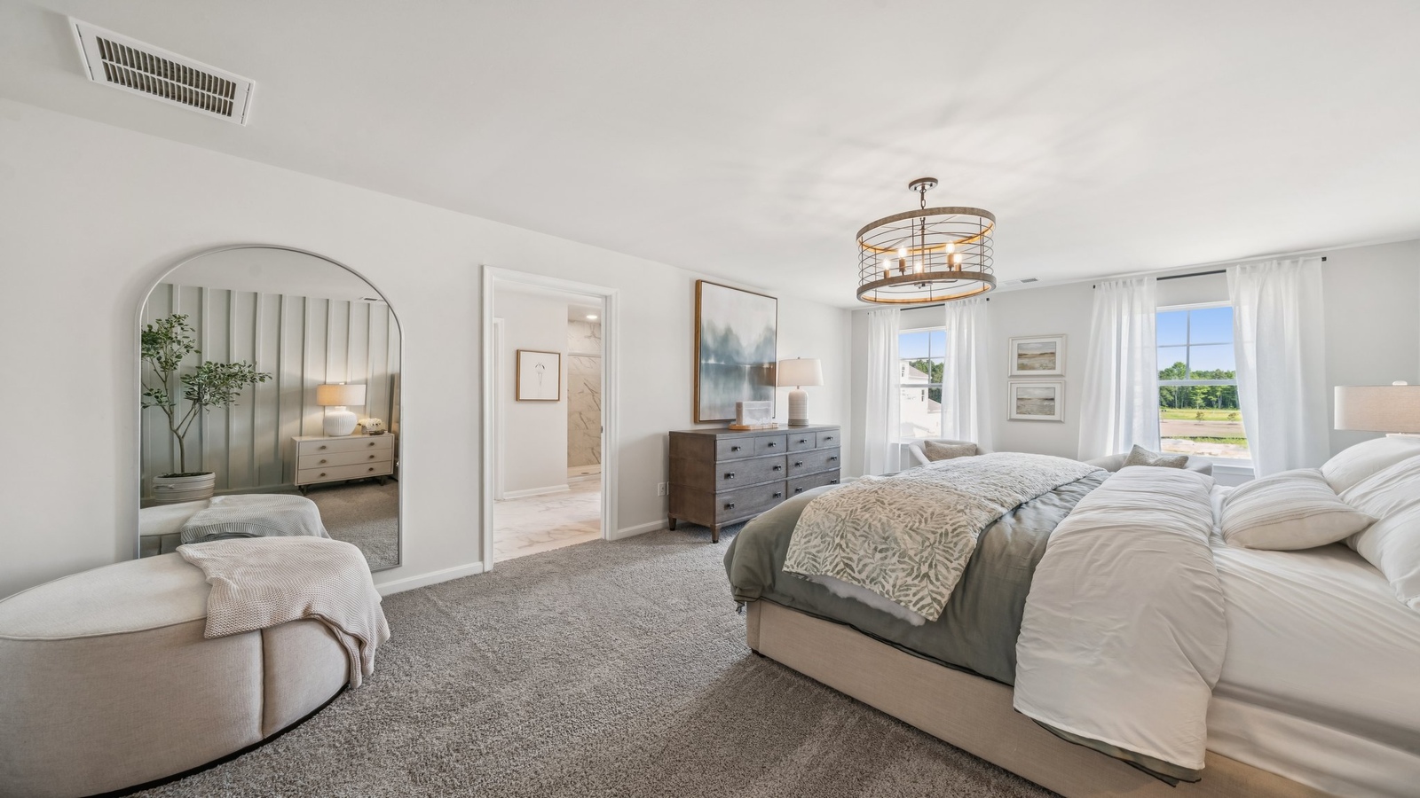 D.R. Horton’s new home features a stylish calm oasis, functional primary bedroom, walk-in closet, spa-inspired ensuite bath
