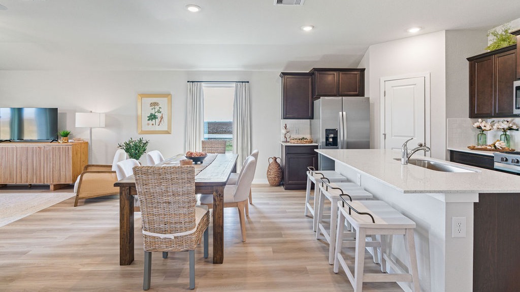 kitchen and dining room