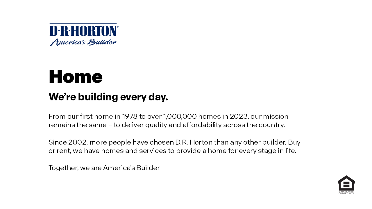 We’re building every day.