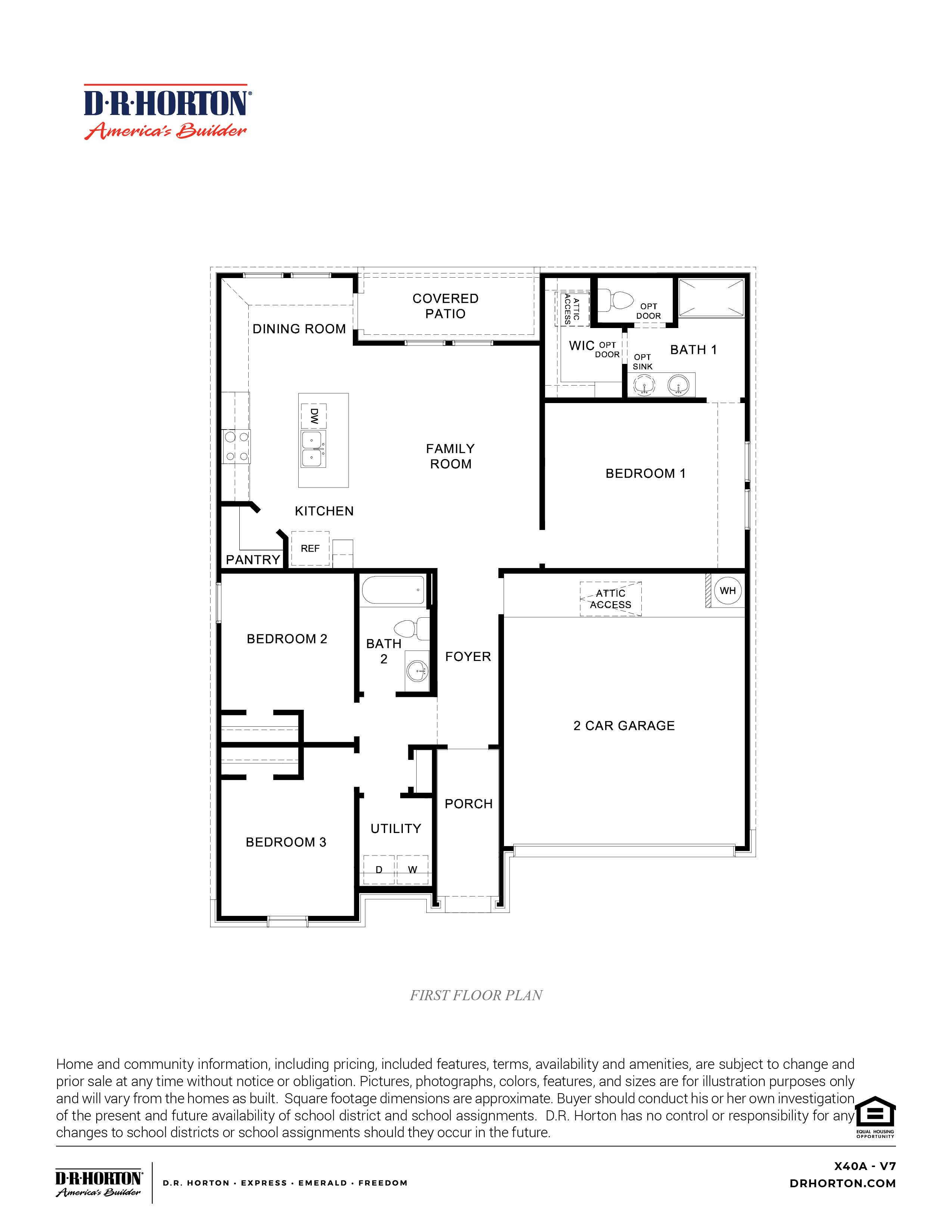 Floor Plan in Somerset at Sinton Sinton, TX D.R. Horton