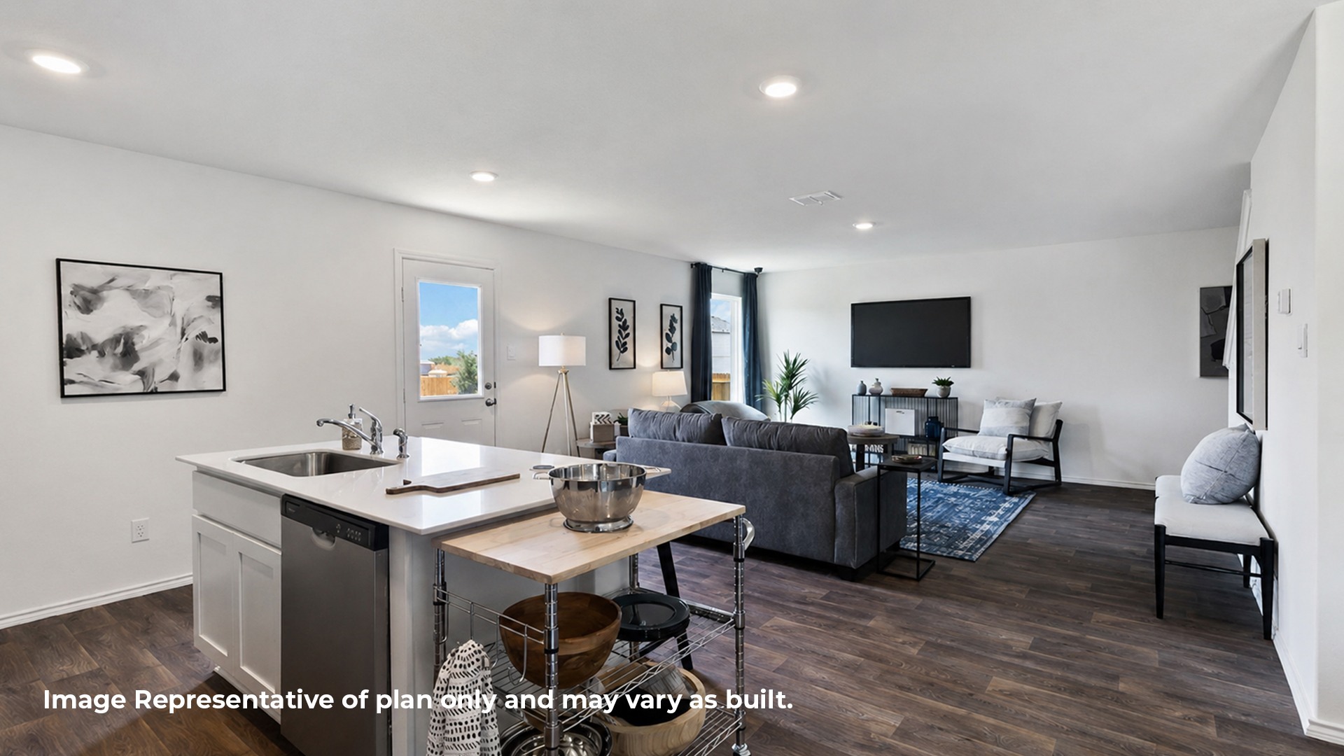 Open concept kitchen and living room