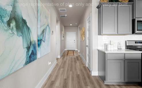 Entry hall with engineered vinyl plank flooring