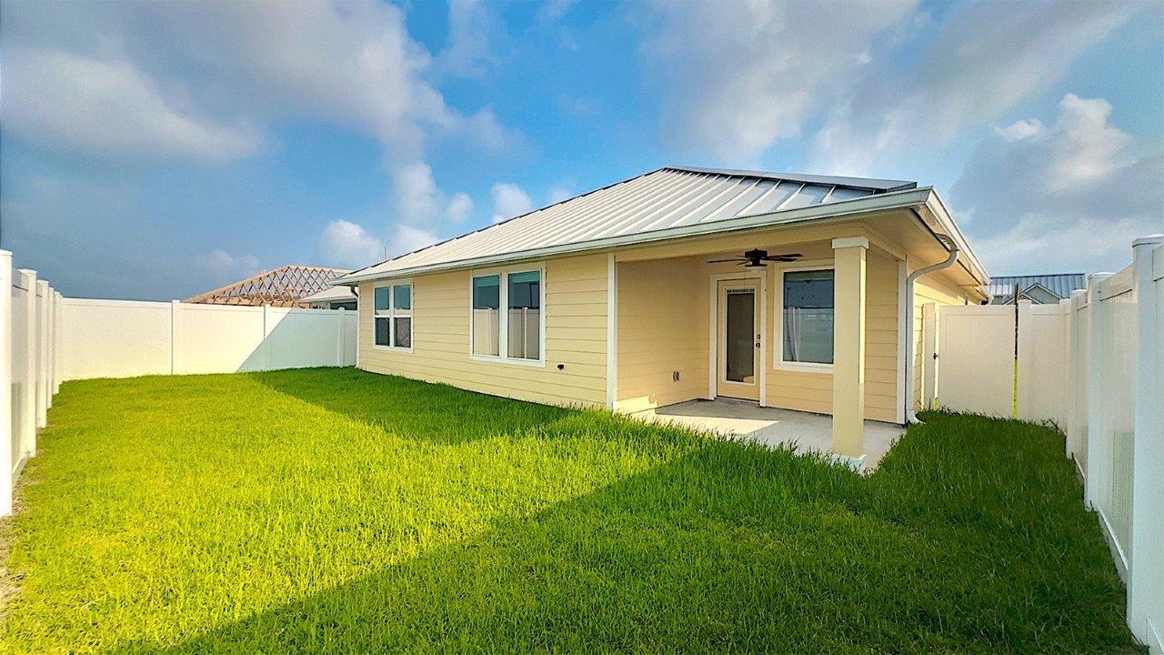 Rear elevation with covered patio