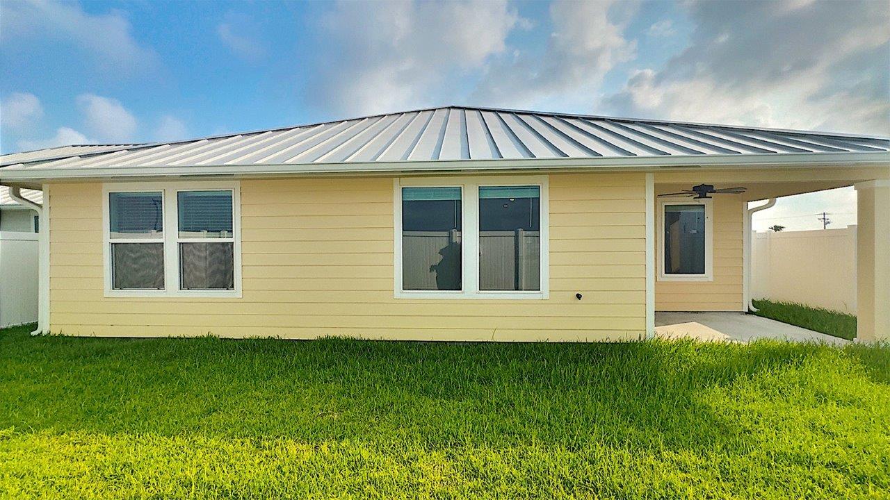 Rear elevation with metal roof