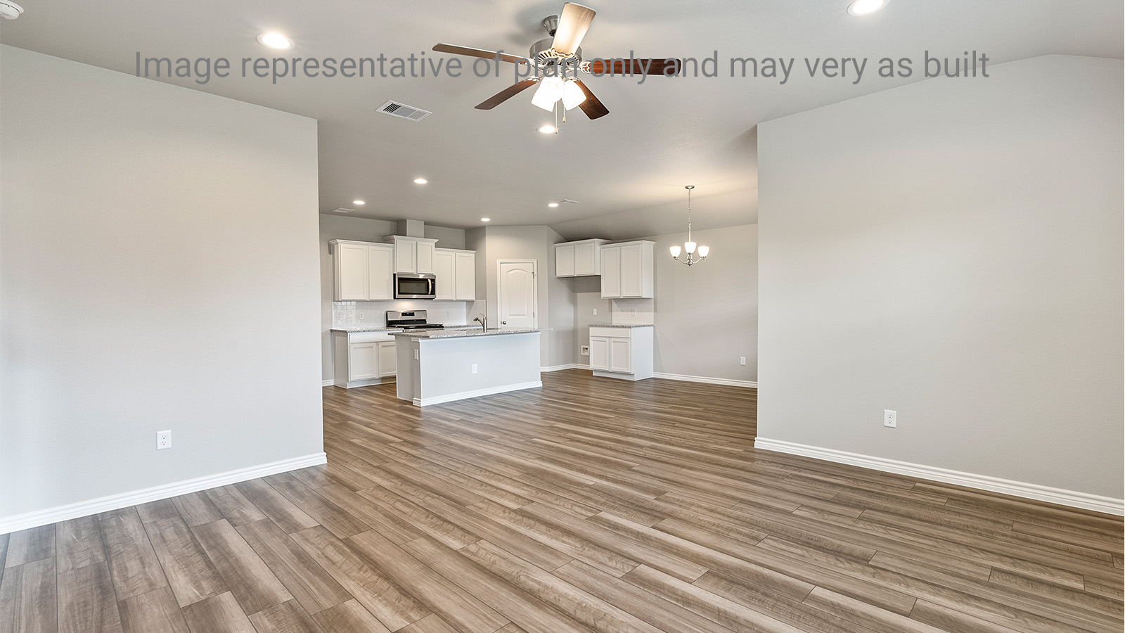 open space kitchen and dining