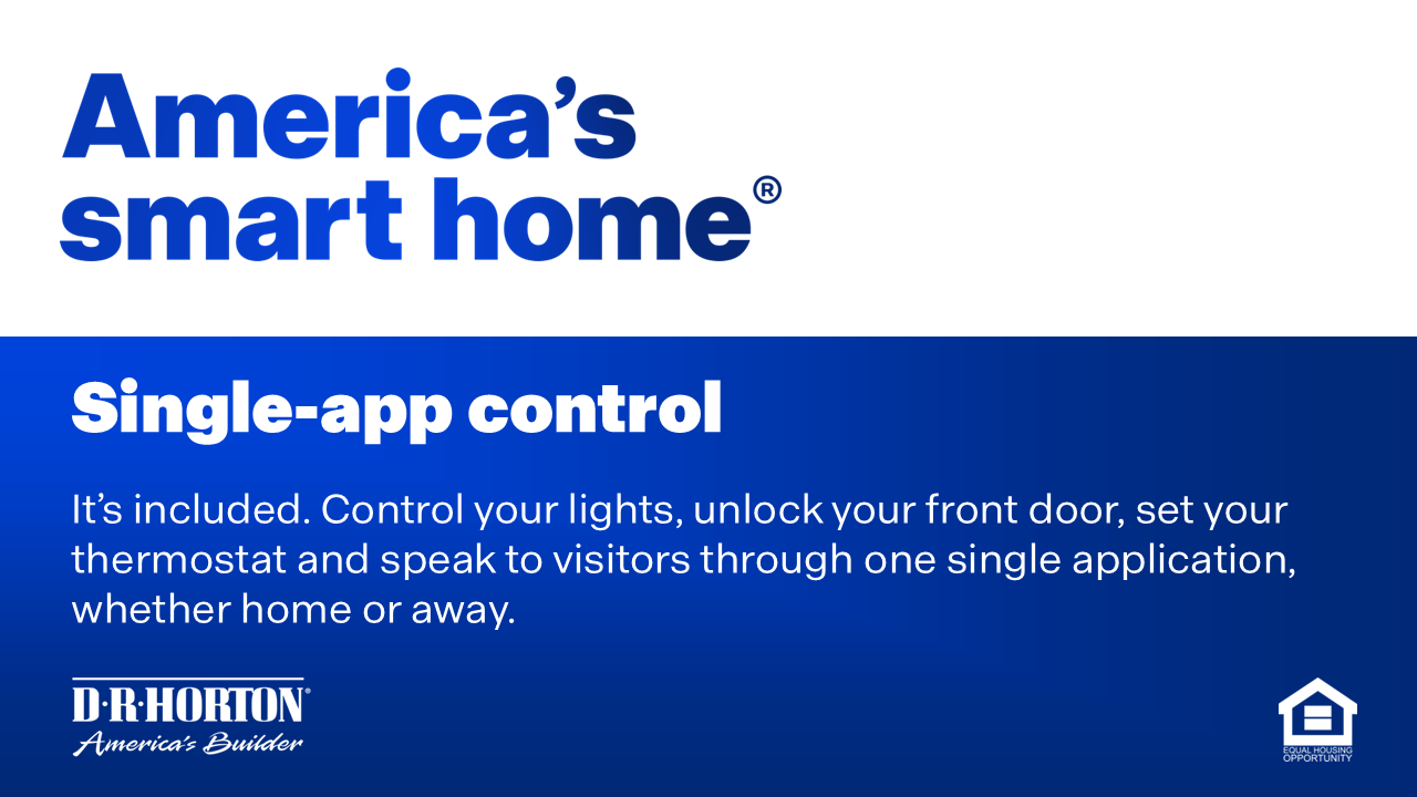 Single-app controls. Control your lights, unlock your front door, set your thermostat and speak to visitors through one single application, whether home or away.