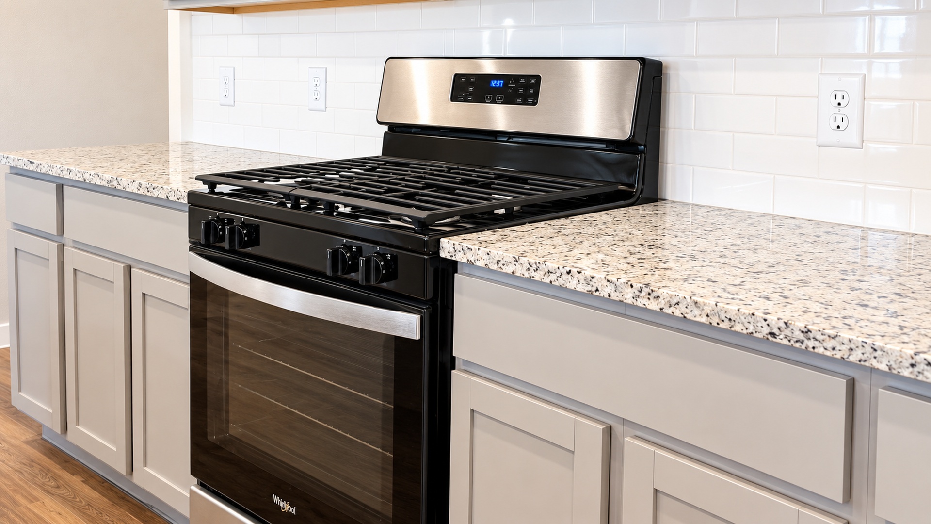 stove and kitchen countertops