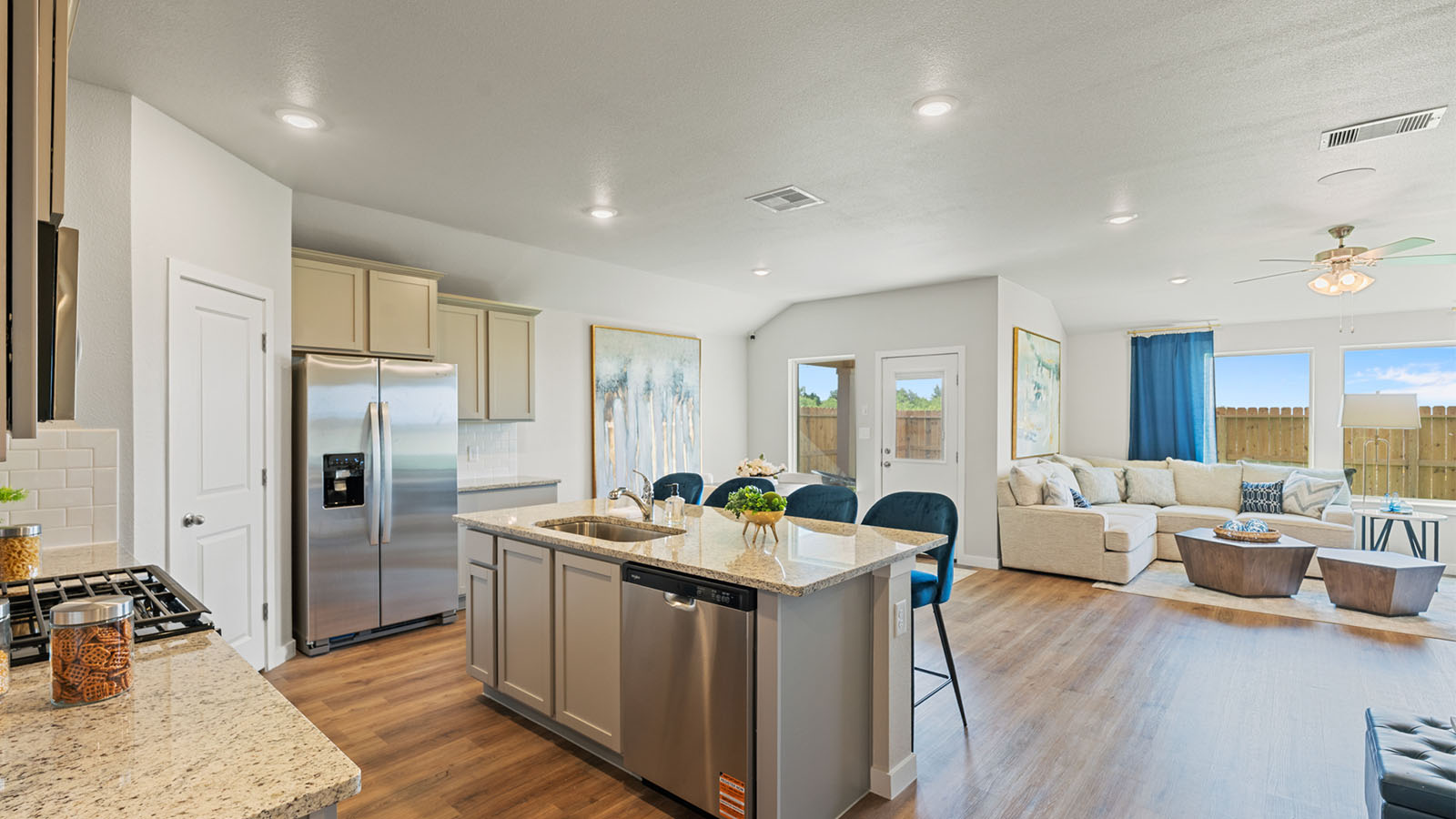 kitchen and living and didning
