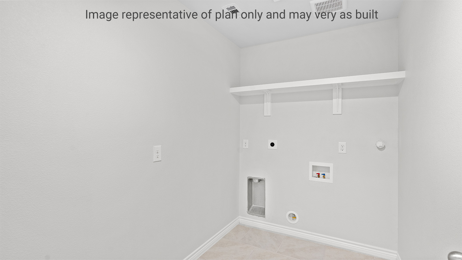 Baxtor Plan-utility laundry area and drop zone in D.R. Horton's new home with storage solutions, new washer, dryer included