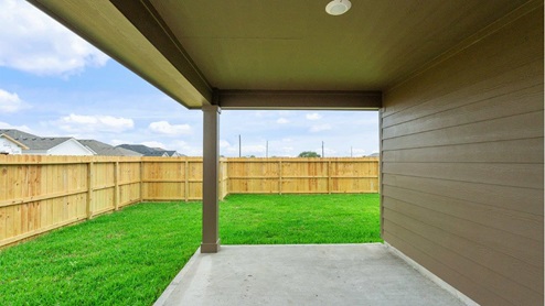 The covered back patio perfect for entertaining.