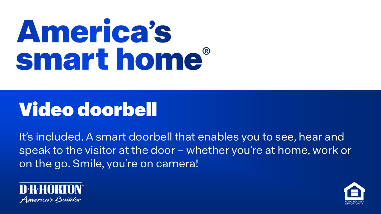 Video doorbell. A smart doorbell that enables you to see, hear and speak to the visitor at the door – whether you’re at home, work or on the go. Smile, you’re on camera!
