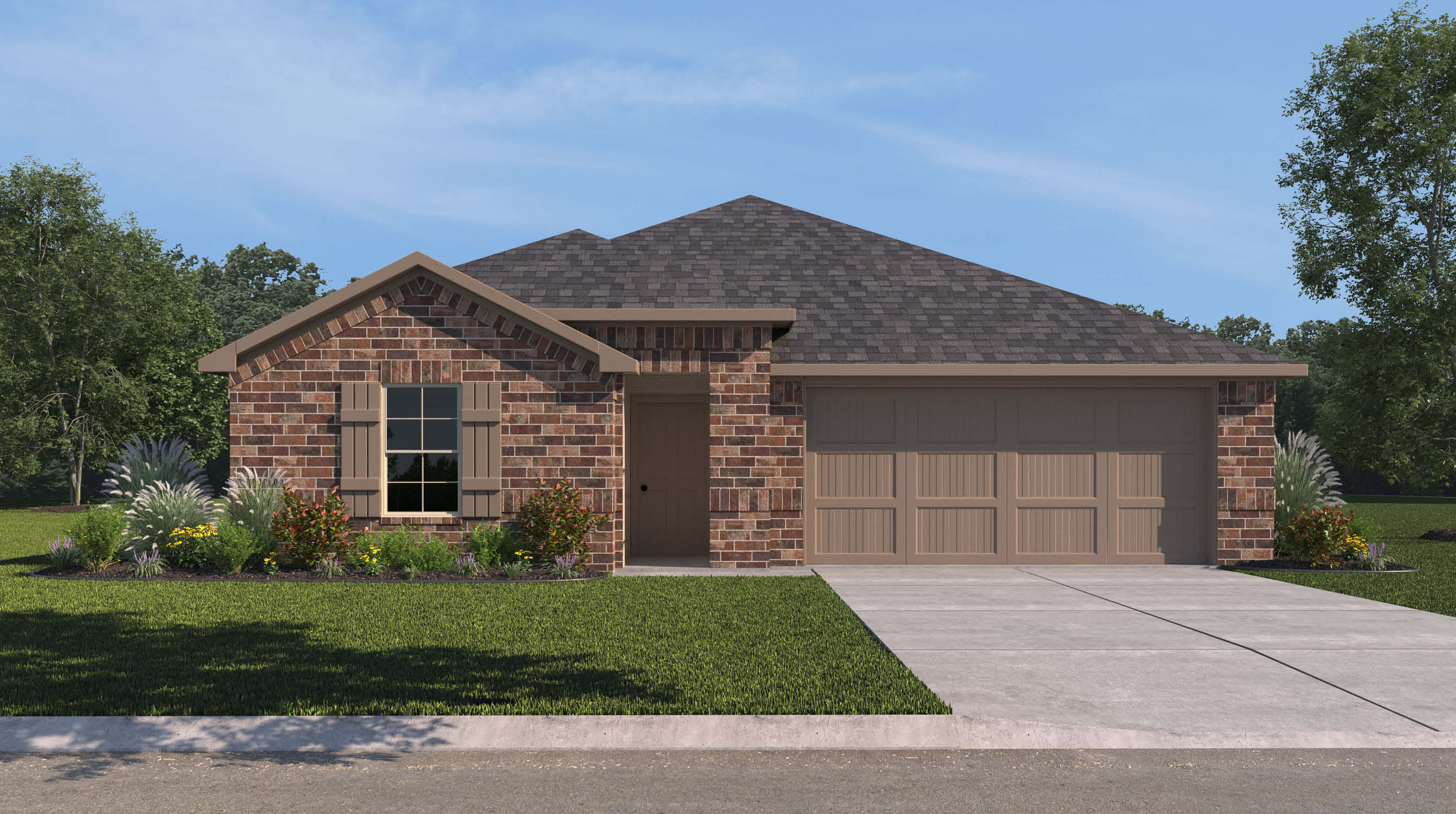 Exterior home 2 car garage
