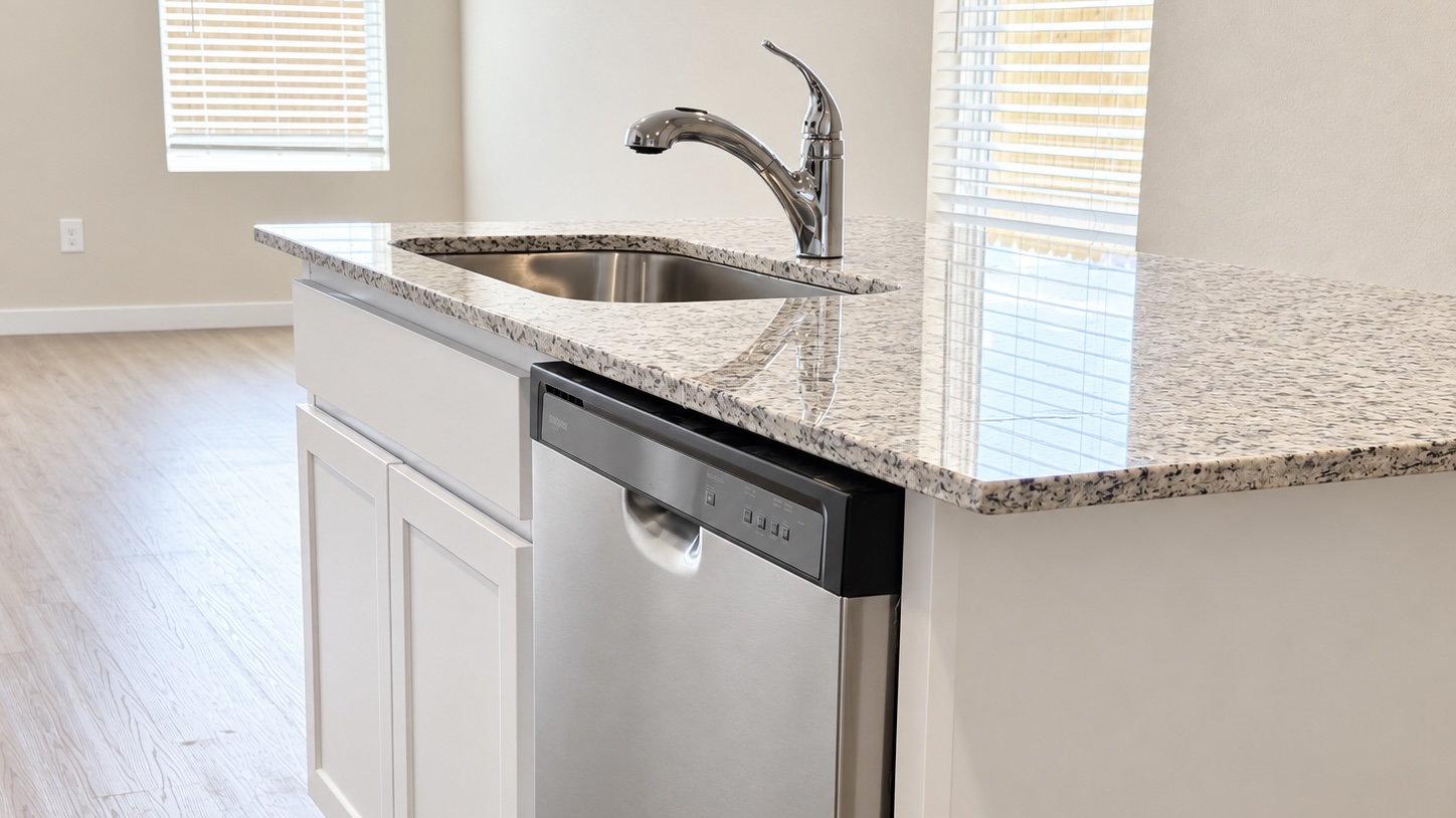 kitchen island and open concept space