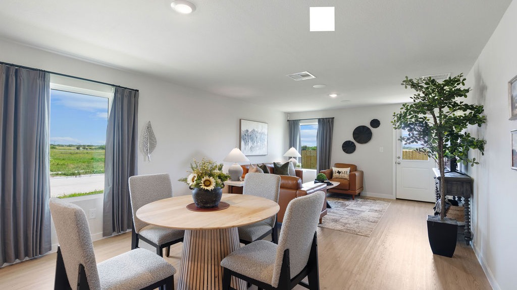 Open concept dining and living room