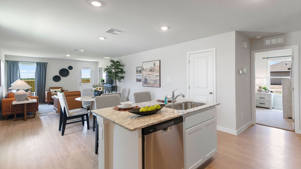 Open concept dining and living room