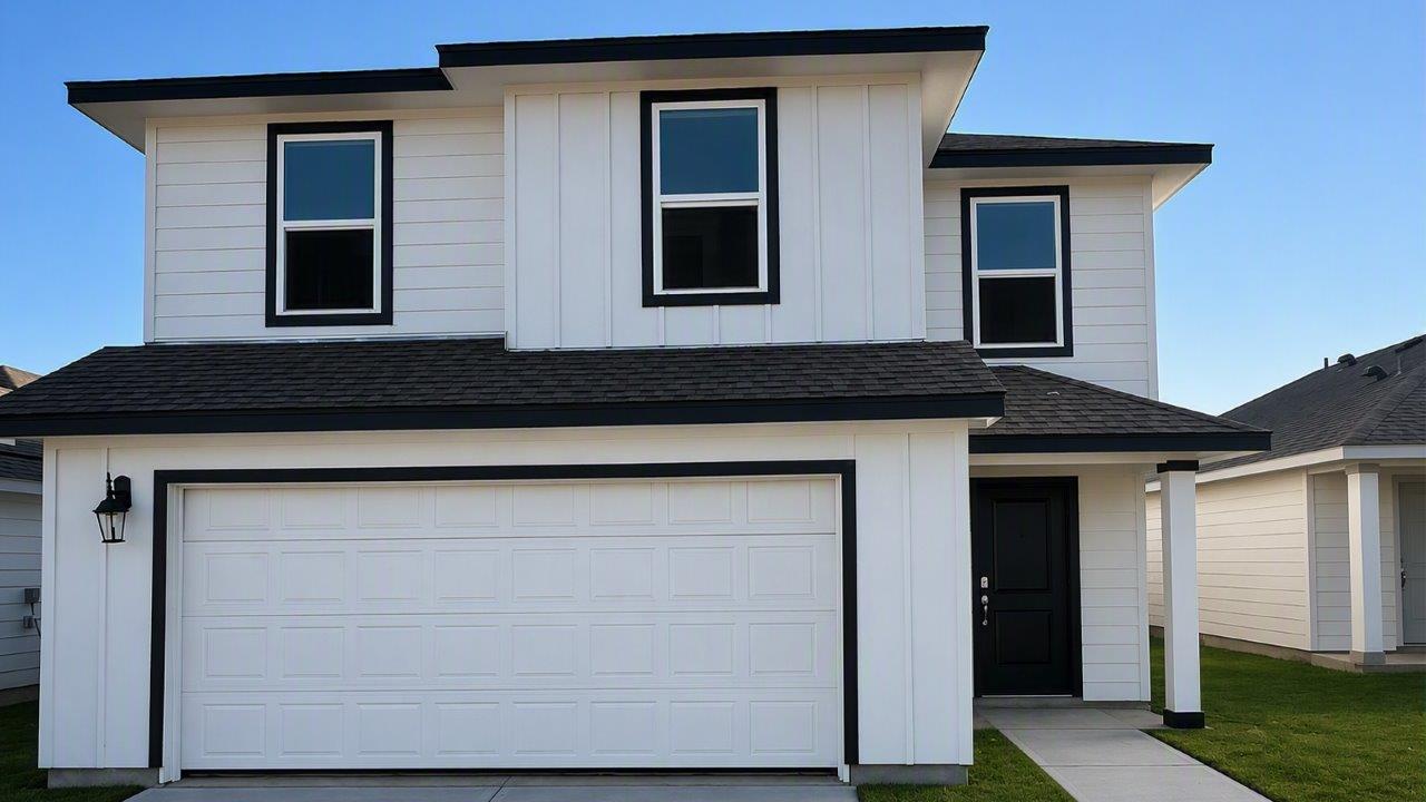 single family two story kitchen with two car garage