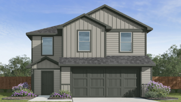 @ story home exterior with 2 car garage