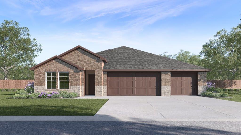 Courtland Elevation P Brick and Stone front