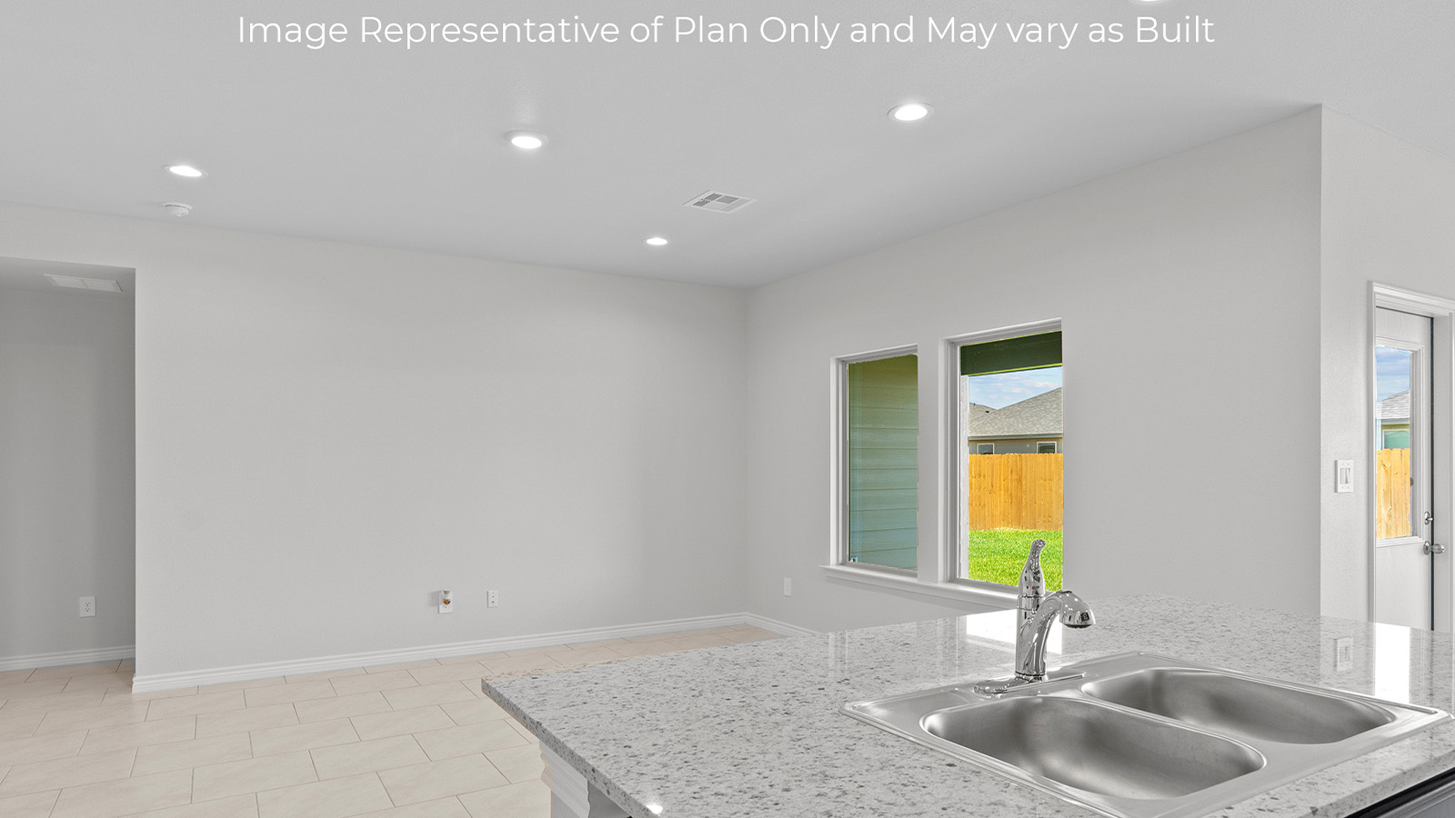 kitchen and living room