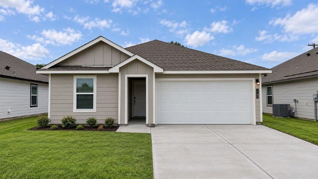 single family home one story with two car garage