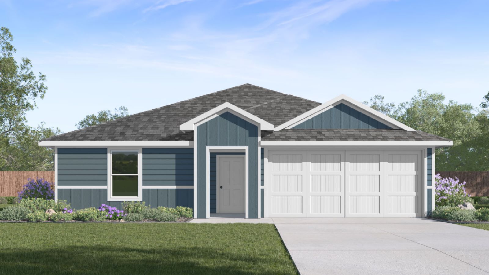 Single story home grey
