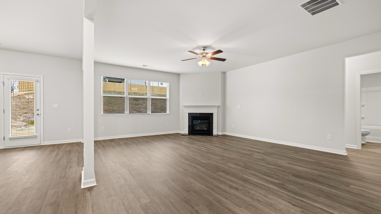living room with fireplace