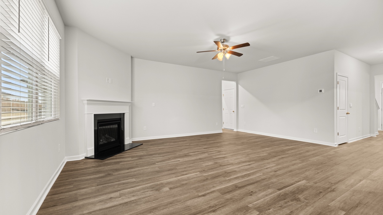 living room with fireplace