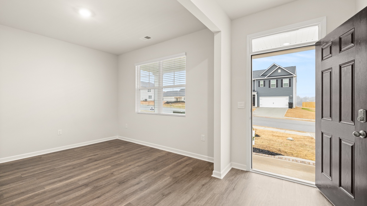 angled flex room with natural light