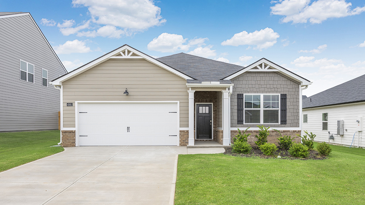Single story ranch home with two car garage
