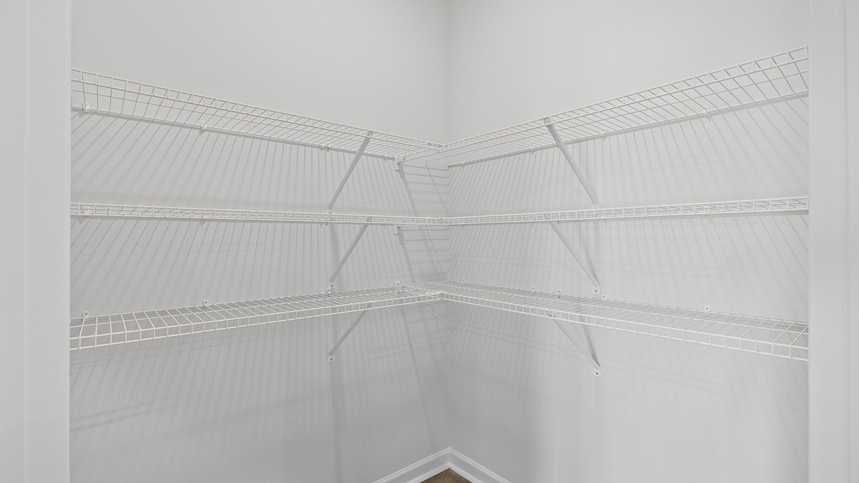 Oversized corner panty with ample shelving
