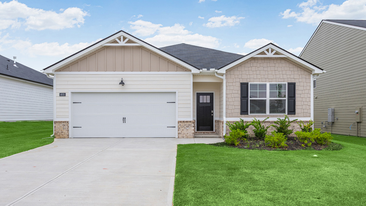 Cream single story ranch home
