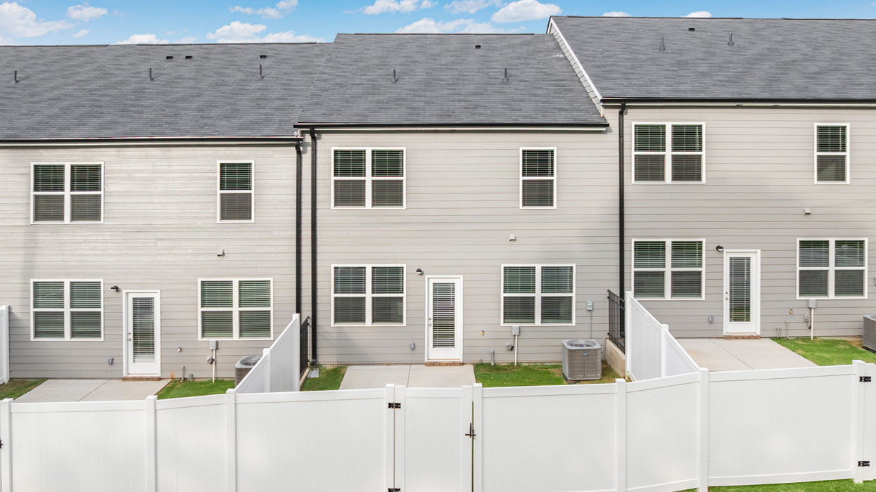Rear of two story townhome